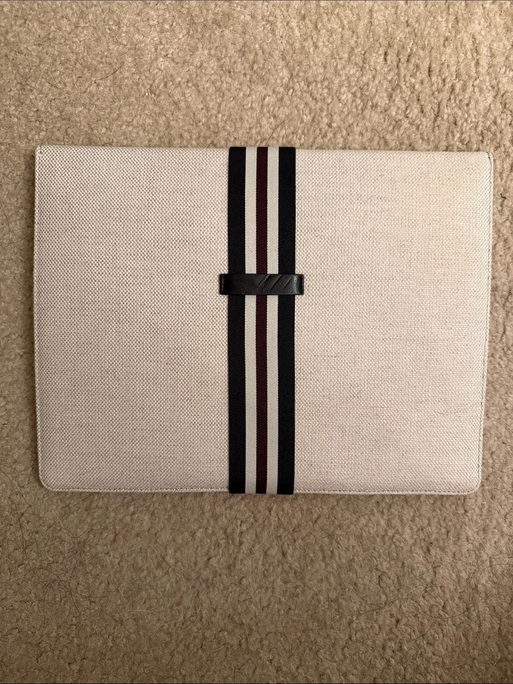 Theory Canvas Stripe Detail Portfolio Clutch - Cream